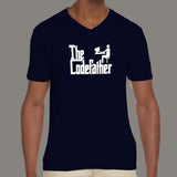 The Codefather Funny Programmer Men's V Neck T-Shirt India