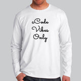 Code Vibes Only Men's Full Sleeve T-Shirt Online