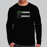 Funny Coding Relationship Status Pun Code Programmer Full Sleeve T-Shirt For Men Online India
