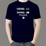Coffee-Fueled Coding & Gaming T-Shirt - Power Up