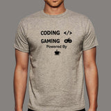 Coffee-Fueled Coding & Gaming T-Shirt - Power Up