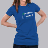 Funny Coding Relationship Status Pun Code Programmer T-Shirt For Women