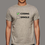 Single & Ready to Mingle with Code Pun T-Shirt - Shop Now