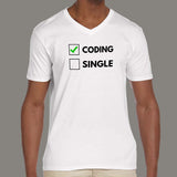 Funny Coding Relationship Status Pun Code Programmer V Neck T-Shirt For Men Online India