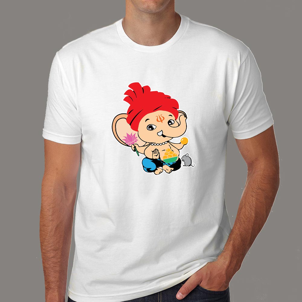 Cute Bal Ganesh Ganapathy Baby Hindu God T-Shirt For Men – TEEZ.in