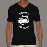 Solution for pollution Bicycling Men’s V Neck T-Shirt  india
