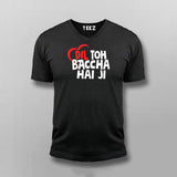 Dil Toh Bacha Hai Jee Funny Hindi V-neck T-shirt For Men Online India