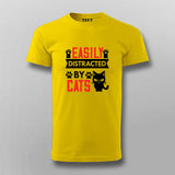 EASILY DISTRACTED BY CATS T-shirt For Men Online India