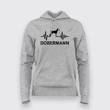 Doberman Heartbeat Hoodies For Women