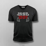 Roses Are Red Violets Are Blue Dur Se Baat Kar Tu Hindi V-neck T-shirt For Men Online india