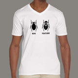 Funny Feature Bug Programmer V Neck T-Shirt For Men Online India