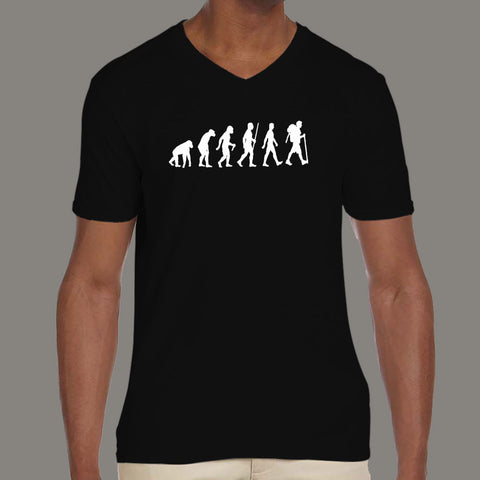 Trekking Evolution Men’s v neck T-shirt online india