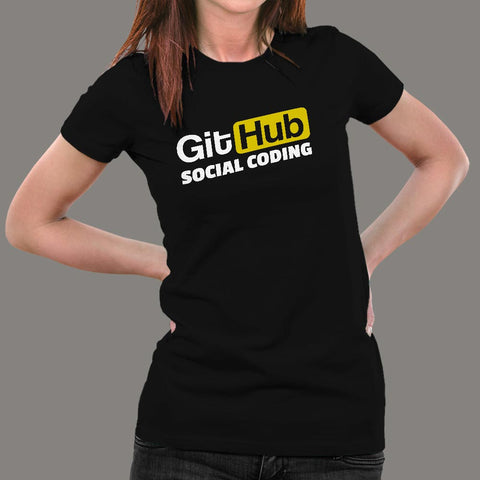 Github Social Coding T-Shirt For Women Online India