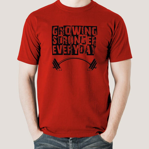Buy Growing Stronger Everyday - Motivational Men's T-shirt At Just Rs 349 On Sale! Online India