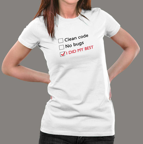 No Bugs I Did My Best Coder T-Shirt For Men India