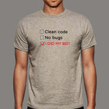 Bug-Free Zone Coder T-Shirt - I Did My Best, Really