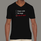 No Bugs I Did My Best Coder V Neck T-Shirt For Men Online India