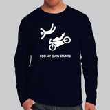 I Do My Own Stunts Motorcycle T-shirt For Men