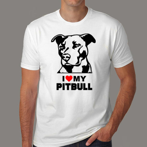 I Love Pitbull T-Shirt For Men Online India