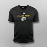 I Am A Social Vegan I Avoid Meet Funny T-shirt For Men