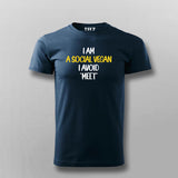 I Am A Social Vegan I Avoid Meet Funny T-shirt For Men