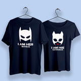I Am Her Batman I Am His Catwoman Cute Couple T Shirts