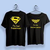 I Am Her Superman I Am His Wonder Woman Couple T-Shirts Online India