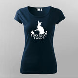 I Do What I Want Cat T-Shirt For Women