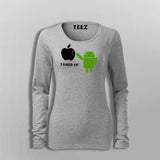 I Fixed It Android Fixes Apple Funny Tech T-Shirt For Women
