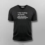 I Like Cooking Funny T-shirt  V-neck For Men Online India