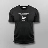 I Miss You When You Argon (Are Gone), Funny Chemistry Pun T-shirt V-neck For Men