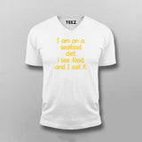 Seafood Diet Joke Cotton T-Shirt for Men