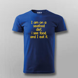 Seafood Diet Joke Cotton T-Shirt for Men