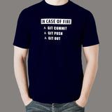 In Case Of Fire Git Commit Git Push Git Out Funny Programmer T-Shirt For Men