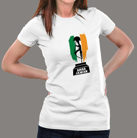 I Love Indian Army Amar Jawan Patriotic Jai Hind Women’s T-shirt online India
