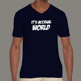 It's Accrual World V-Neck T-Shirt For Men India