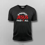 JESUS PAID IT ALL V-neck T-shirt For Men Online India