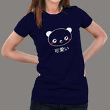 Cute Panda Face Kawaii Japanese Anime T-Shirt For Women