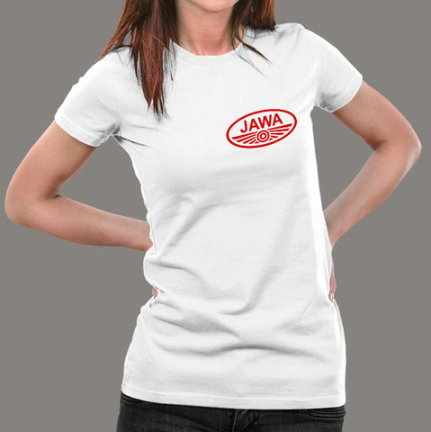 Jawa Yezdi Roadking Legendary Indian Motorcycle Chest Logo T-Shirt For Women Online India