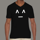 Joyful Smiley Emoticon Men's attitude  v neck T-shirt online