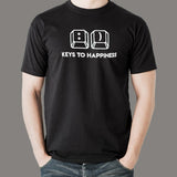 Keys To Happiness Funny Keyboard T-Shirt For Men India