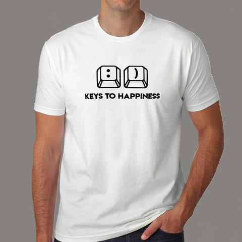 Keys To Happiness Funny Keyboard T-Shirt For Men Online India