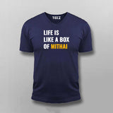 Life Is Like A Box Of Mithai Funny T-shirt For Men