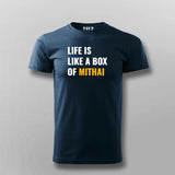 Life Is Like A Box Of Mithai Funny T-shirt For Men