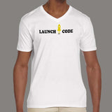Launch Code Funny Coder V Neck T-Shirt For Men Online India