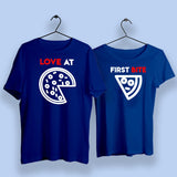 Love At First Bite Pizza Couple T Shirts India