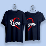Love You Heart Couple T-Shirts
