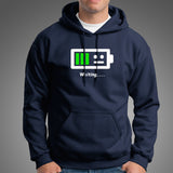 Low Battery Waiting For Energy Funny Hoodies For Men