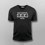 Make America Think Again Funny Chemistry Periodic T-shirt V-neck  For Men Online India