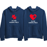 The Missing Piece Heart Couple Hoodies